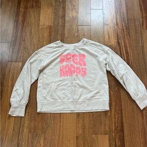 Cat & Jack Cream Sweatshirt with Pink Graphic